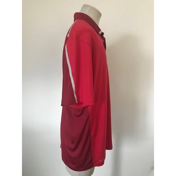NIKE TIGER WOODS Collection Polo Golf Shirt Mens Large Red Burgundy Dri-Fit - Picture 4 of 8